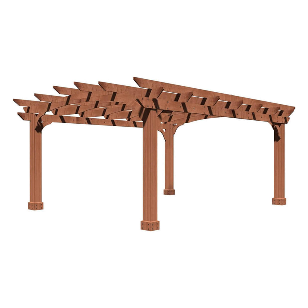 Alora 12x14 FT Cedar Wood Gazebo Pergola with Arched Roof – All-Season Outdoor Patio Shelter