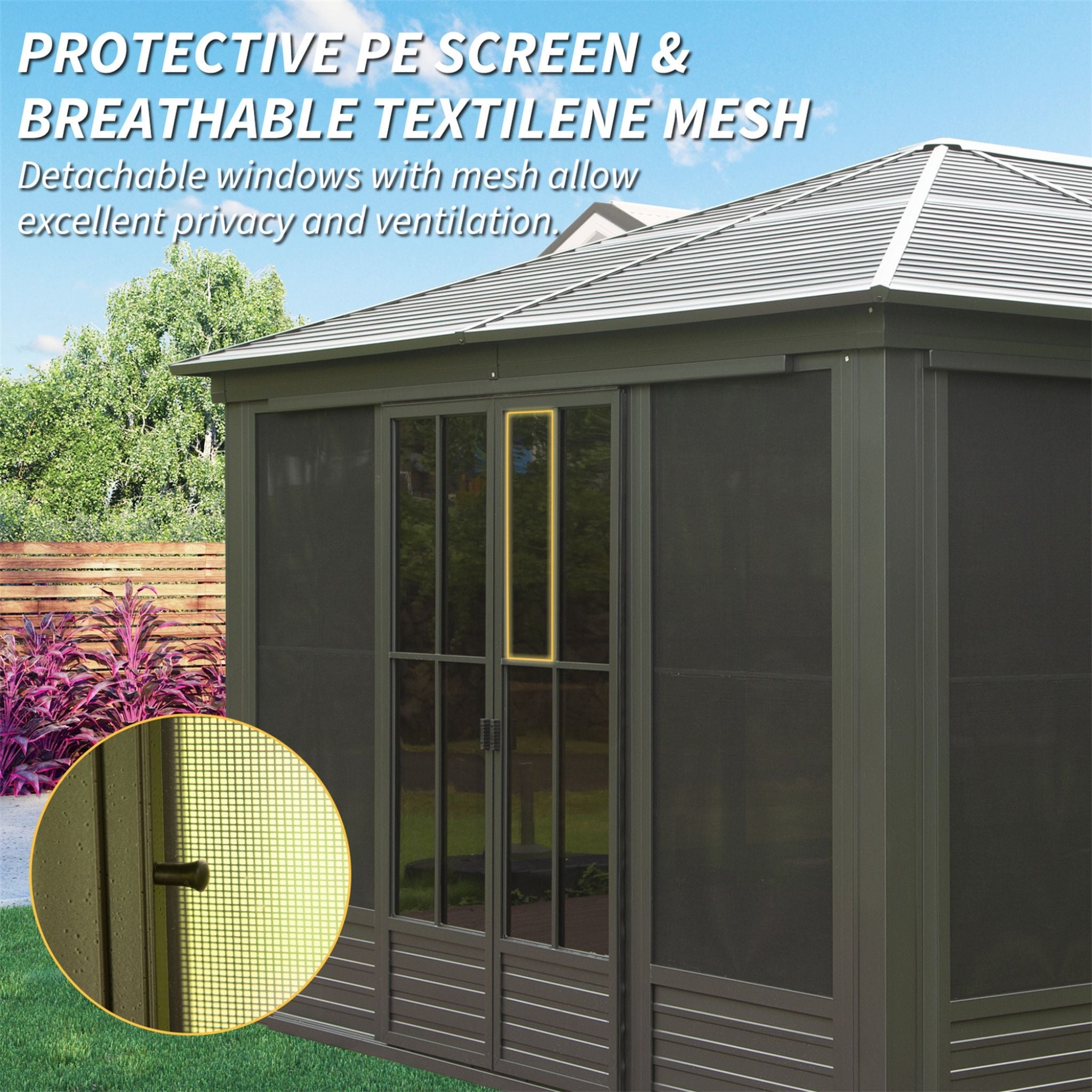 12x14 FT Premium All-Weather Sunroom – Aluminum Outdoor Enclosure with Lockable Doors