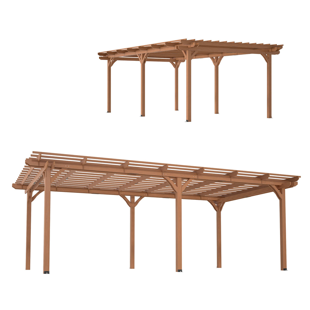 Alora 12x16 FT Outdoor Wooden Pergola Gazebo – Waterproof Grape Arbor for Garden & Patio
