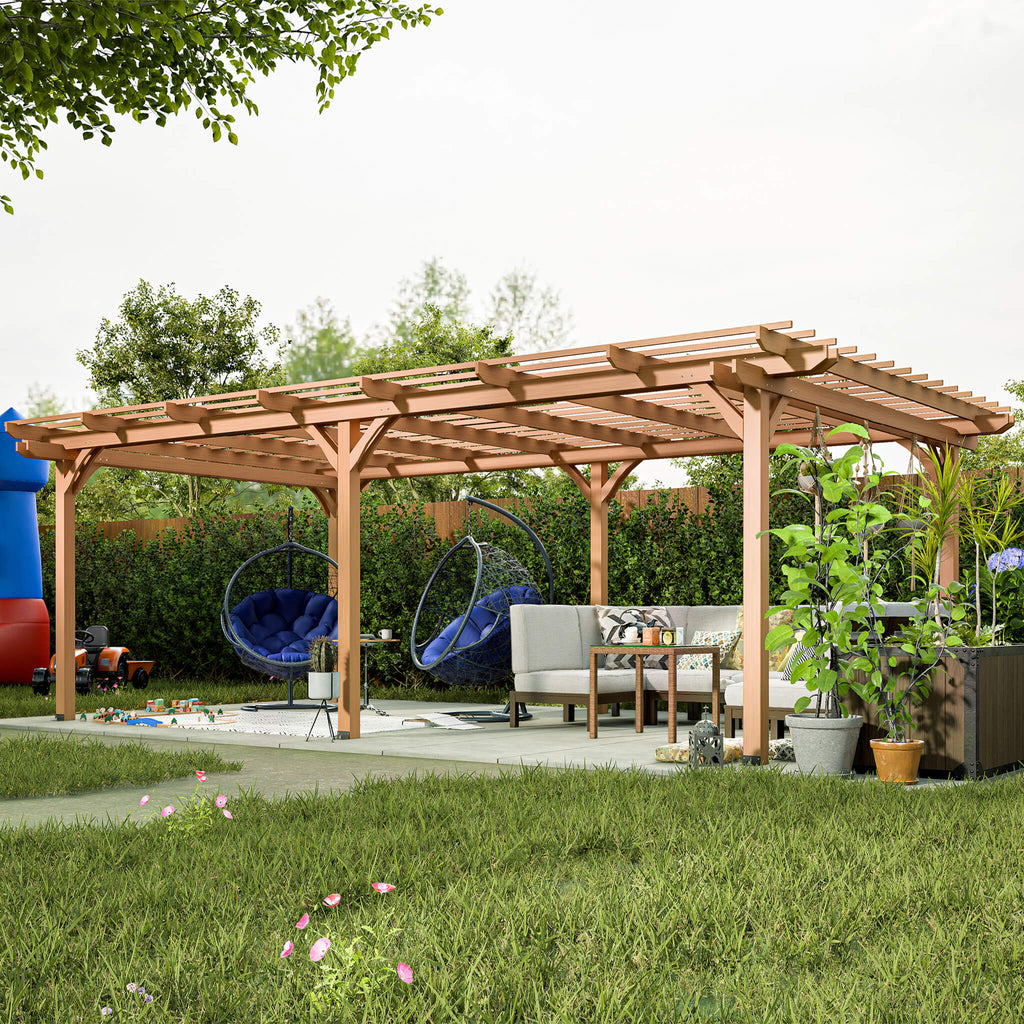 Alora 12x16 FT Outdoor Wooden Pergola Gazebo – Waterproof Grape Arbor for Garden & Patio
