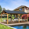 12x20 FT Heavy-Duty Hardtop Gazebo – Double Roof Steel Pergola for Patio & Backyard