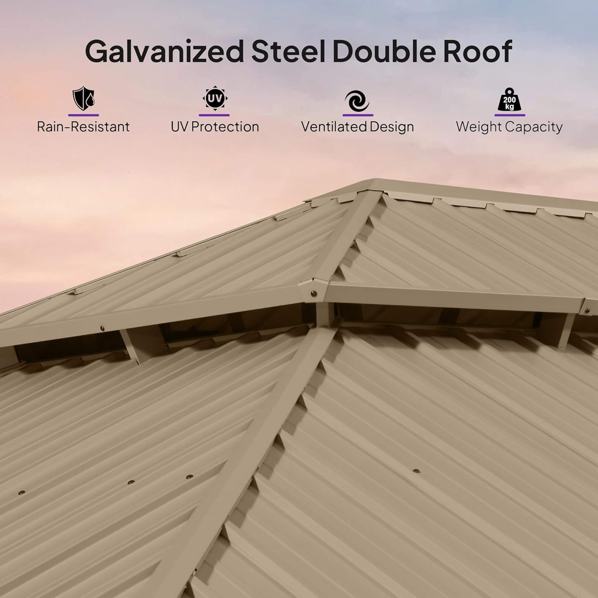 14x28 FT Extra Large Hardtop Gazebo – Heavy-Duty Aluminum Frame with Galvanized Steel Double Roof Outdoor Shelter