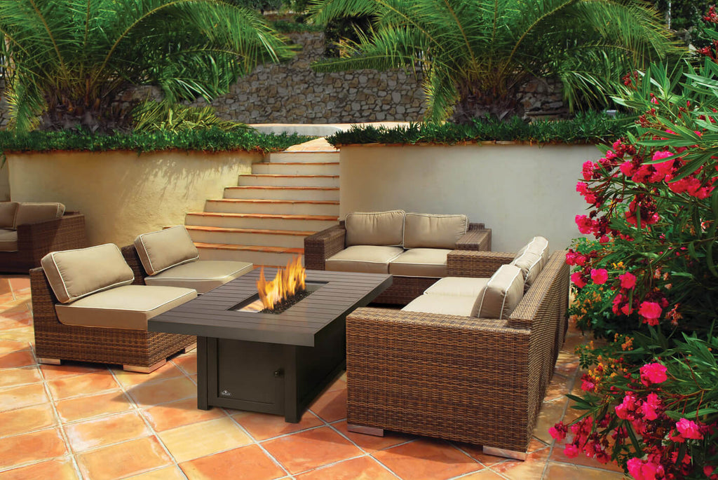 Patio Elegance Fire Table – St. Tropez Rectangle Patio Flame Table