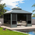 12x14 FT All-Season Sunroom – Aluminum Outdoor Enclosure with Double Roof